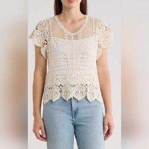 NWT LIV LOS ANGELES Crochet Top, Size S